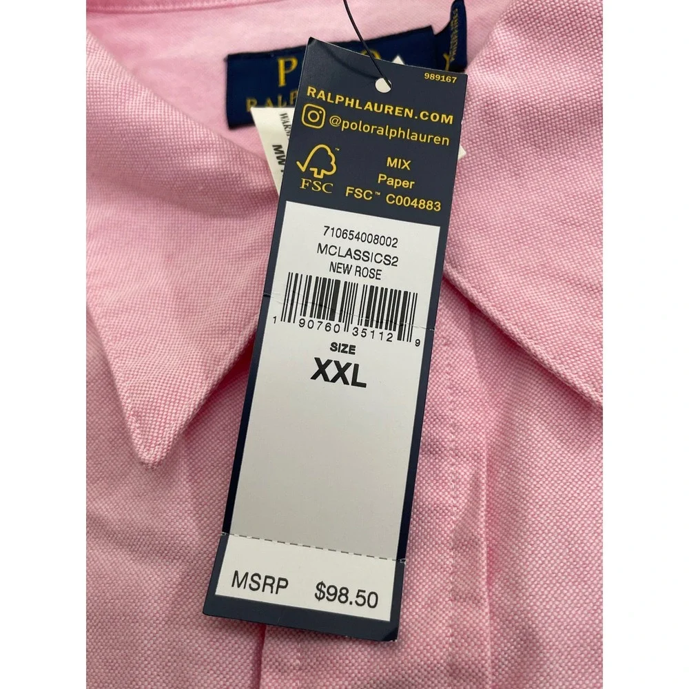 NEW Polo Ralph Lauren Western Pearl Snap Shirt XXL Pink New Rose Long Sleeve
